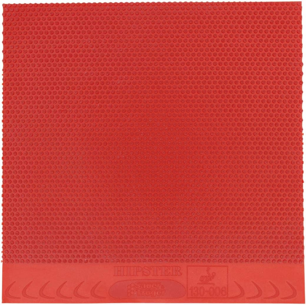 Sauer &Tröger Tischtennis Belag Halb Lange Noppe | Hipster | Rot, Schwarz | 1,1 1,5 1,9 Schwarz 1,9