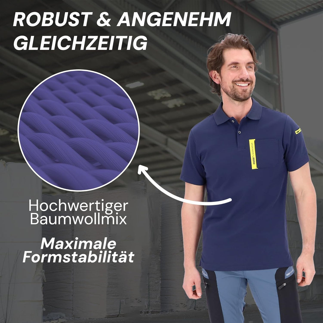 PUMA Workwear Advanced – Poloshirt Herren Kurzarm – Arbeitsshirt mit Brusttasche und Utility Fach an
