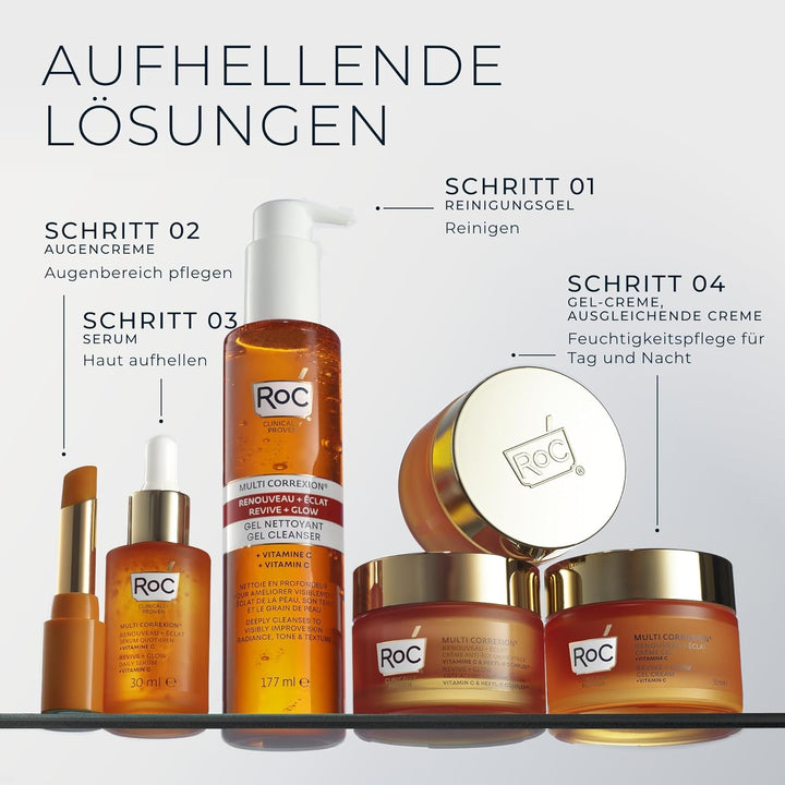 RoC - Multi Correxion Revive + Glow Vitamin C Gel-Creme - Anti Falten und Altern - Straffende Feucht