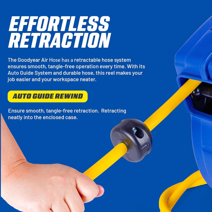 Goodyear retractable air compressor/wasserschlauchtrommel, max. 300psi (3/8 „x 65 ft) hybrid polymer