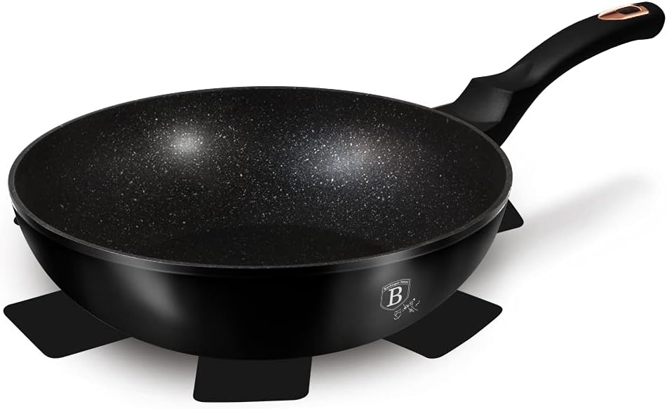 Berlinger Haus Wok 28 cm Black Rose – Marmorbeschichtung – Aluminium Turbo Induktion