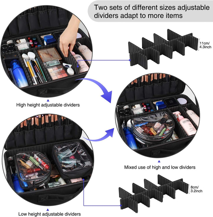 Relavel Extra Gross Make-up-Koffer, Professionelle Make-up-Tasche für Reisen & Visagisten, Tragbare