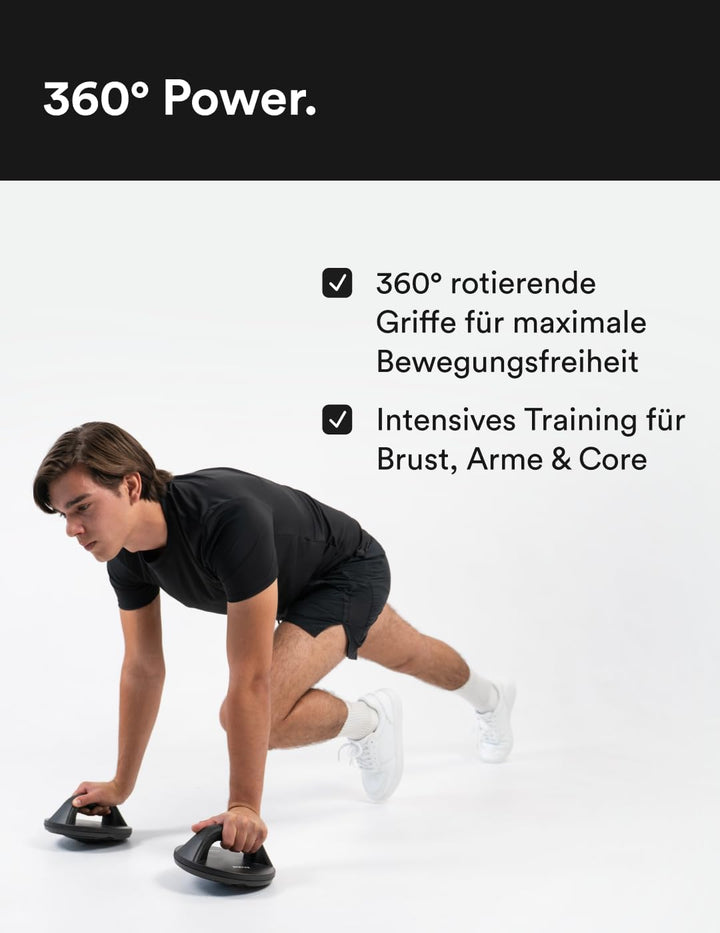STRYVE Liegestützgriffe rotierend - 2er Set Push up Bars - 2 Aufsätze mit Schwierigkeitsgrad 1, 2 -