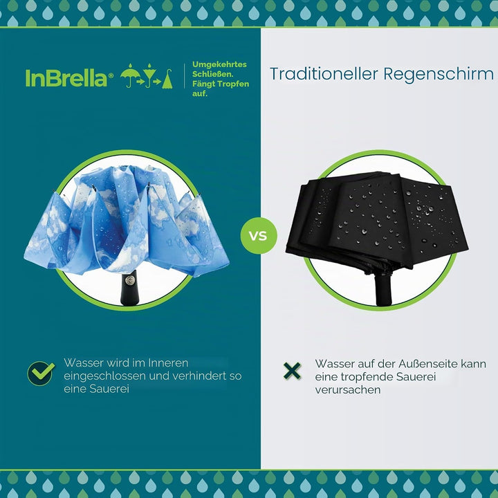 totes InBrella Regenschirm, umgekehrtes Design, automatisches Öffnen/Schliessen, Wolke, Einheitsgrös
