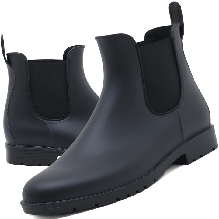Acfoda Unisex-Erwachsene Gummistiefel Wasserdicht mit Blockabsatz, Gr.35-43 42 EU Schwarz, 42 EU Sch