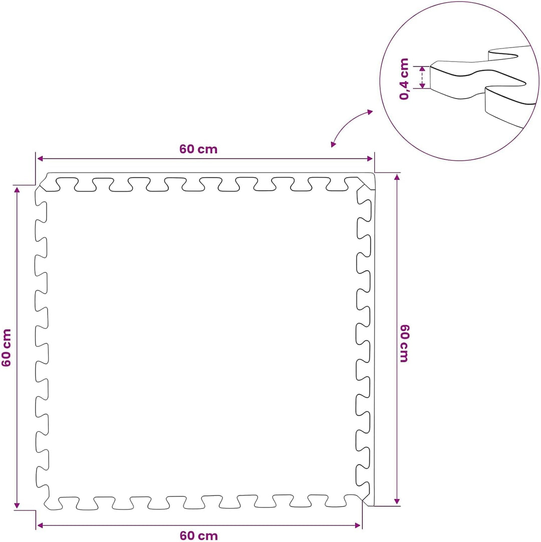 Fussmatten 12 Stück Grau 4,32 m² EVA-Schaum Schutzmatten für Home Gym, Fitness, Yoga, Vibrationsdämp
