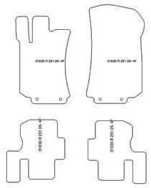 MDM fussmatten für Mercedes Classe R (W251) ab 09.2005- Passform wie Original aus Velours, Automatte