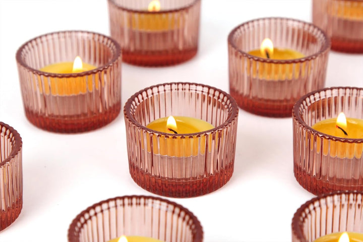 HofferRuffer Teelichthalter, 12 Stück, Glas-Teelichthalter für Abendessen, Hochzeit, Party, Weihnach