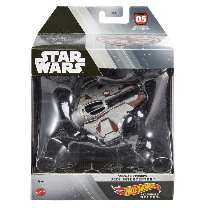 Hot Wheels Star Wars Starships - Raumschiff aus Metall 1/50 - Obi-wan Kenobi's Jedi Interceptor