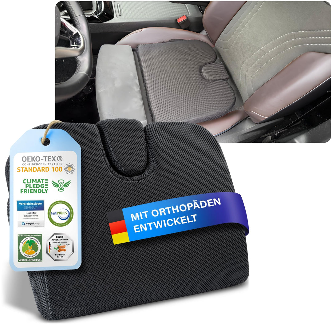 Healthfix® Auto Keilkissen zur Verbesserung der Sitzhaltung - Bequemes ergonomisches Sitzkeil Auto &