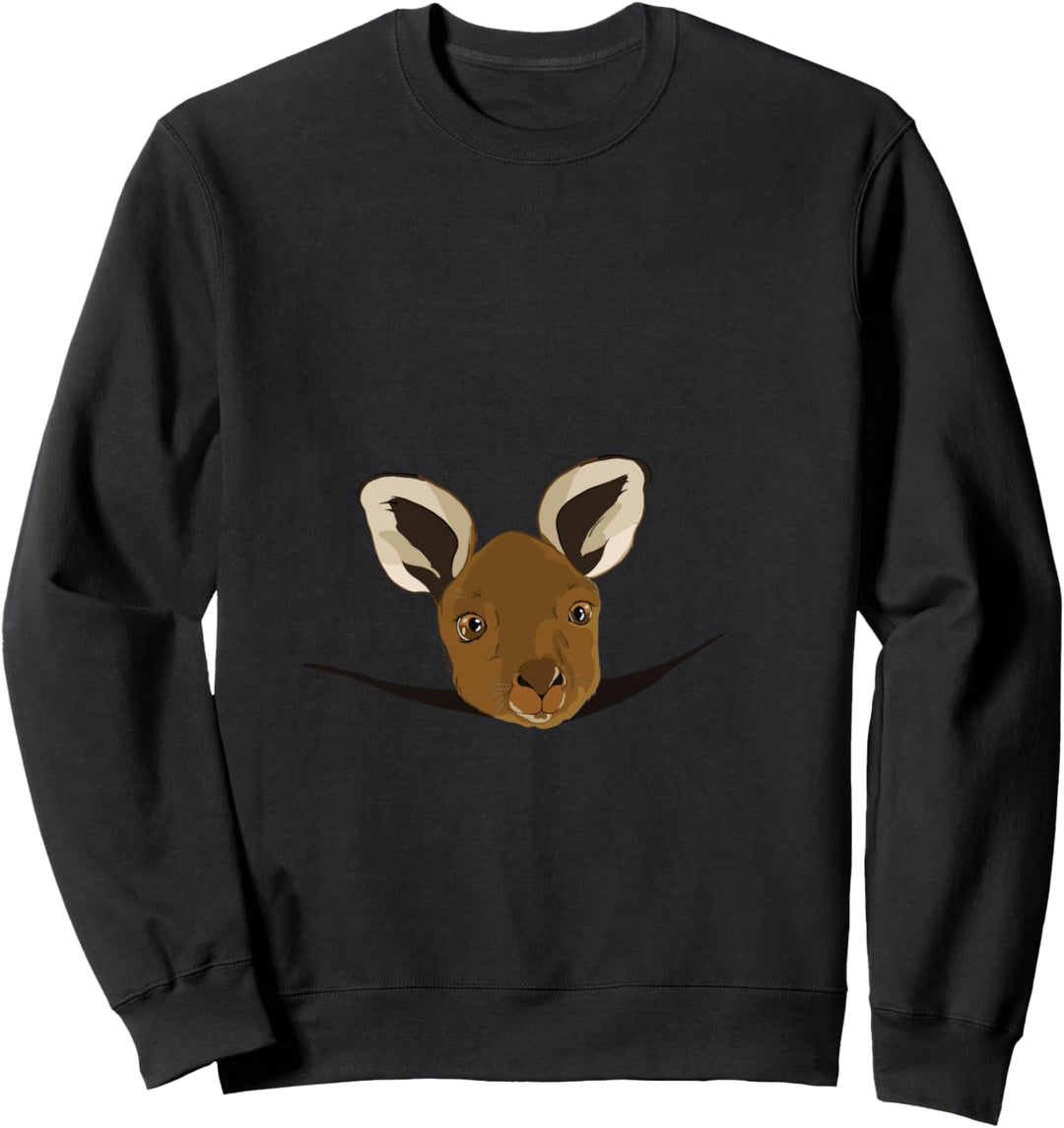 Süsses Känguru Baby im Beutel Karneval Kostüm Sweatshirt