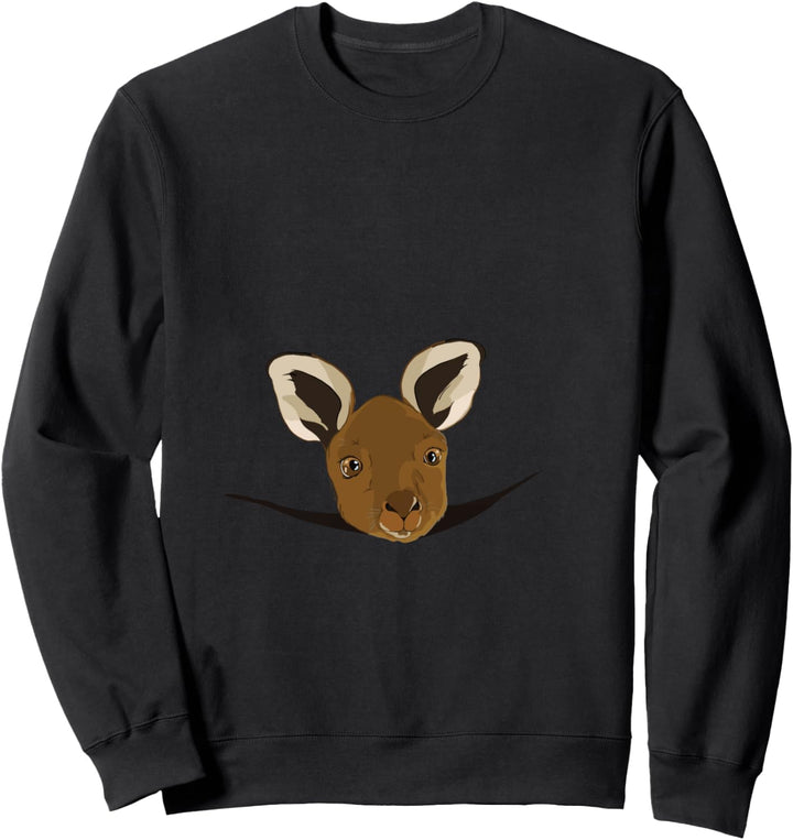 Süsses Känguru Baby im Beutel Karneval Kostüm Sweatshirt