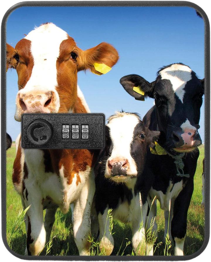 banjado® Burg-Wächter® abschliessbarer Schlüsselkasten mit Motiv Kühe für 20 Schlüssel - Schlüsselka