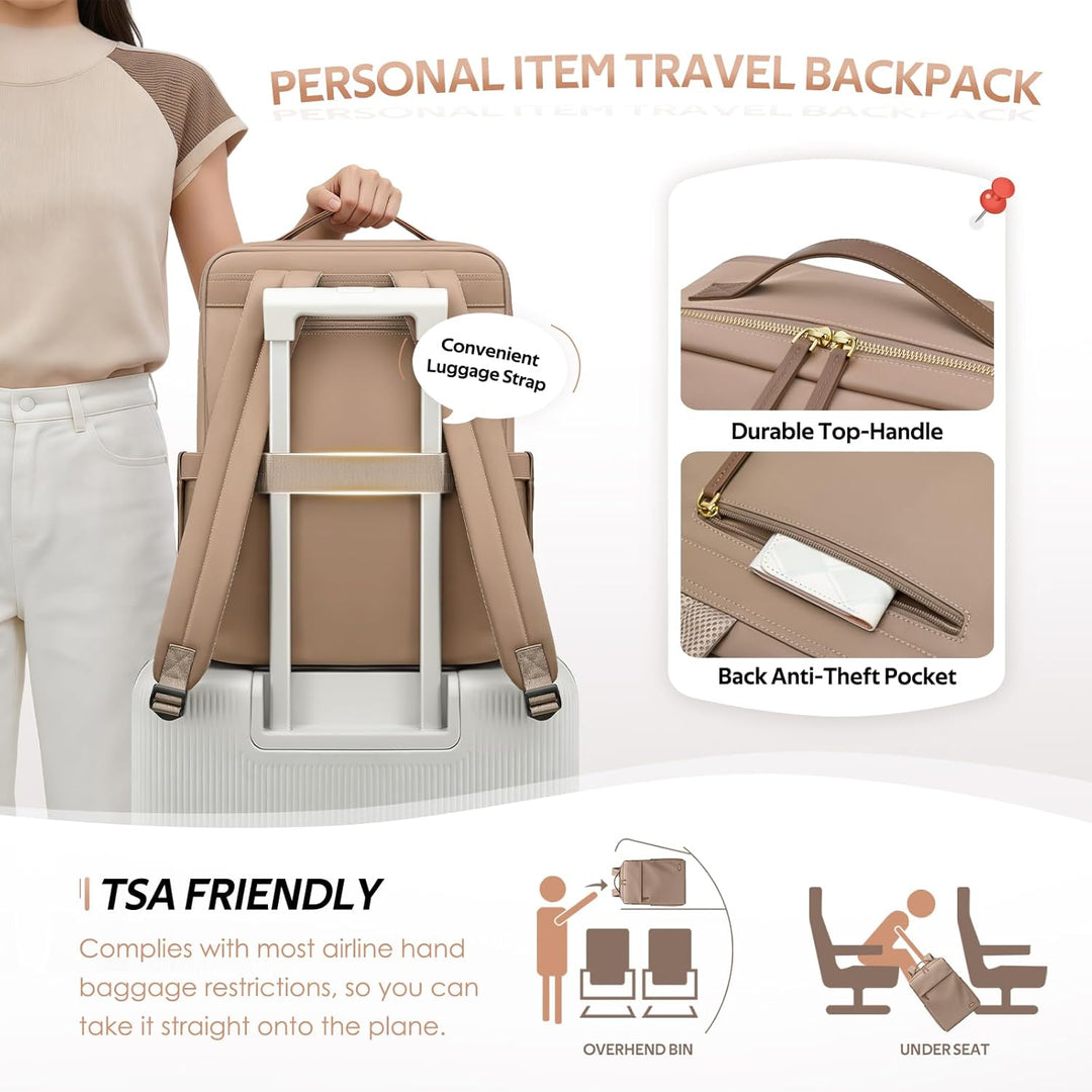 Rucksack Damen Laptop Reise Schulrucksack 15.6 Zoll mit Laptopfach, Wasserdicht Multifunktionaler Lä