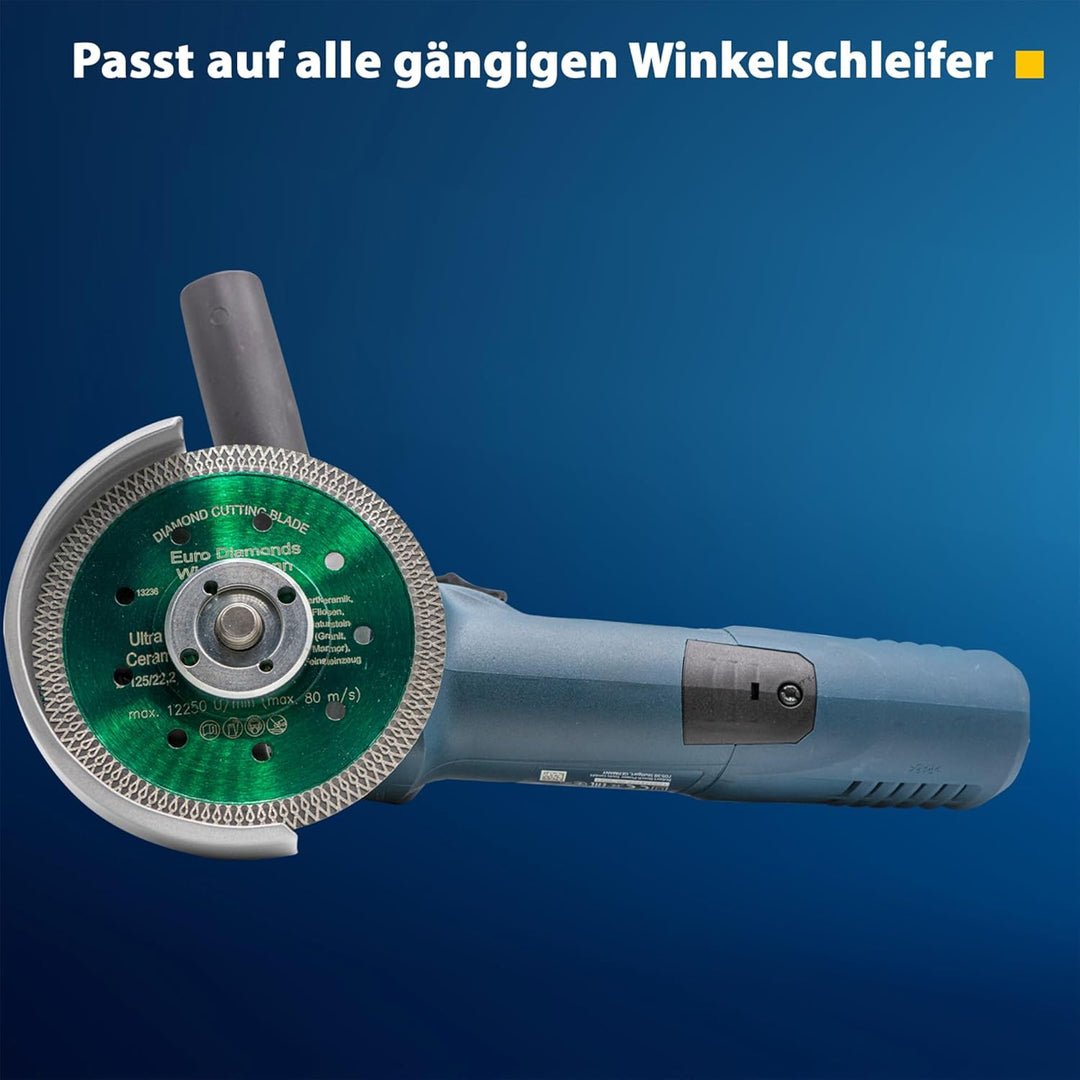 Profi Diamant-Trennscheibe Keramik Super Ultra von EDW, 125 mm H 22,2mm, Fliesenscheibe, extra dünn,