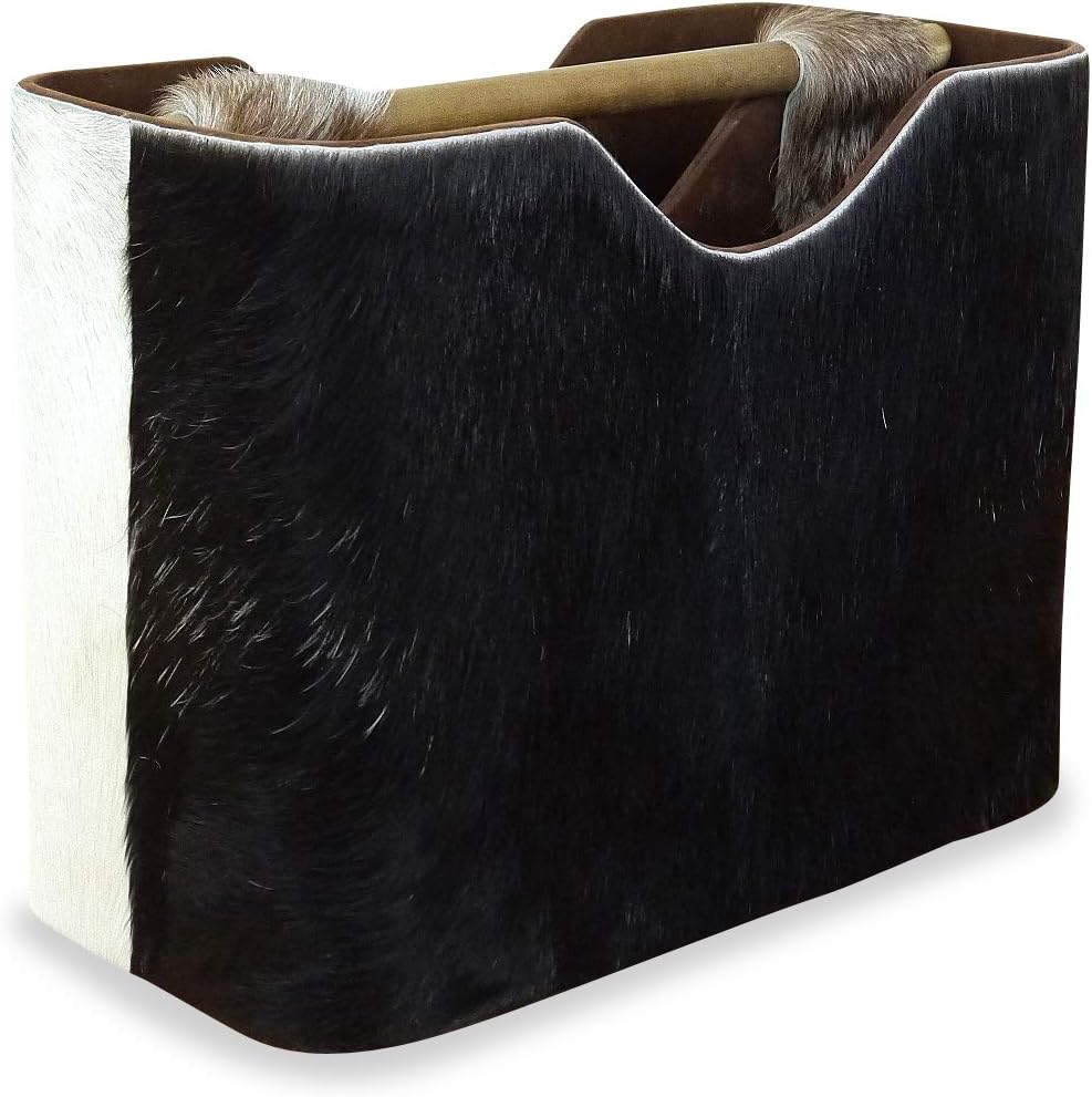 livasia Ziegenfell Zeitungskorb, Zeitschriftenablage, Zeitschriftenkorb, Korb für Utensilien (Ziegen