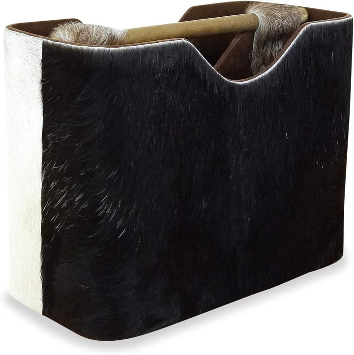 livasia Ziegenfell Zeitungskorb, Zeitschriftenablage, Zeitschriftenkorb, Korb für Utensilien (Ziegen