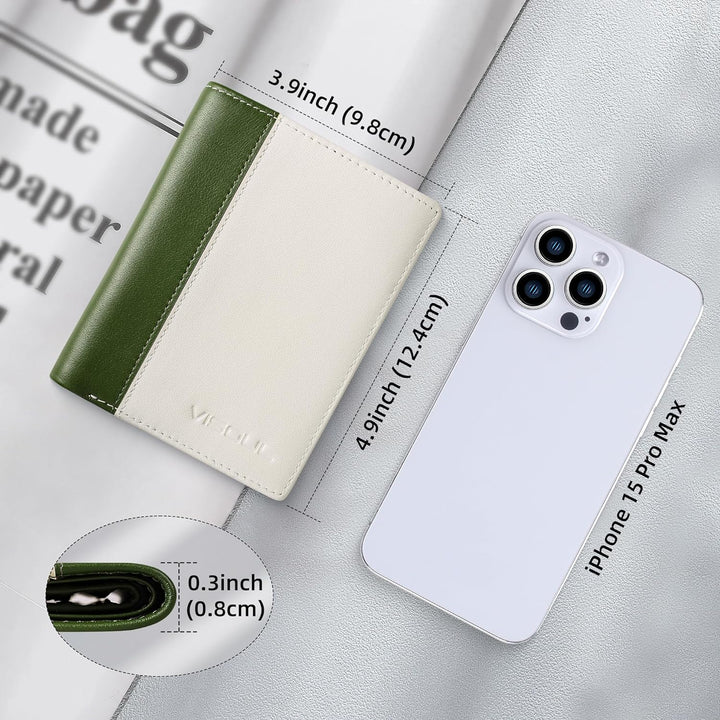 VISOUL Echt Leder Geldbörse Herren mit RFID Schutz Portemonnaie Gross mit Münzfach 10 Fächer Echtled