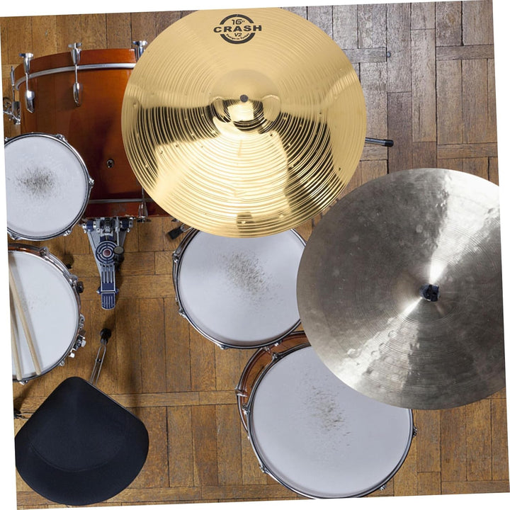 Vaguelly 16 Zoll Crash Cymbals, Messing Schlagzeug Becken für Anfänger Schüler, 40 cm 40cm, 40cm