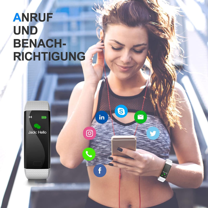 LEBEXY Fitness Armband Wasserdicht, Smartwatch Fitness Tracker Uhr, mit Schrittzähler, S1-Version (G