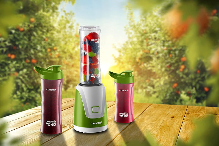 CONCEPT Hausgeräte SM3365 CONCEPT Smoothie Maker SMOOTHIE TO GO mit drei Flaschen, 2x 600 und 1x 400
