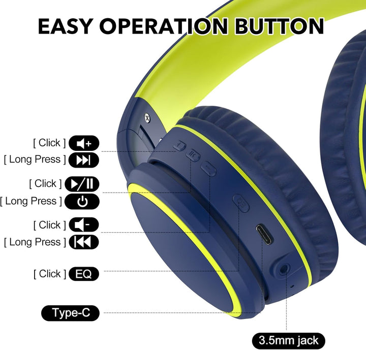 RORSOU B10 Bluetooth-Kopfhörer Over-Ear, 2 EQ-Musikmodi und 50 Stunden Spielzeit, kabelloser Kopfhör