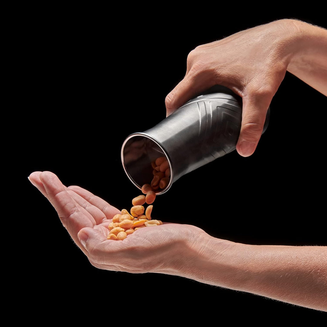 LURCH 240796 Snack Spender Edelstahl mit Kunststoffdeckel für Nüsse und Süssigkeiten
