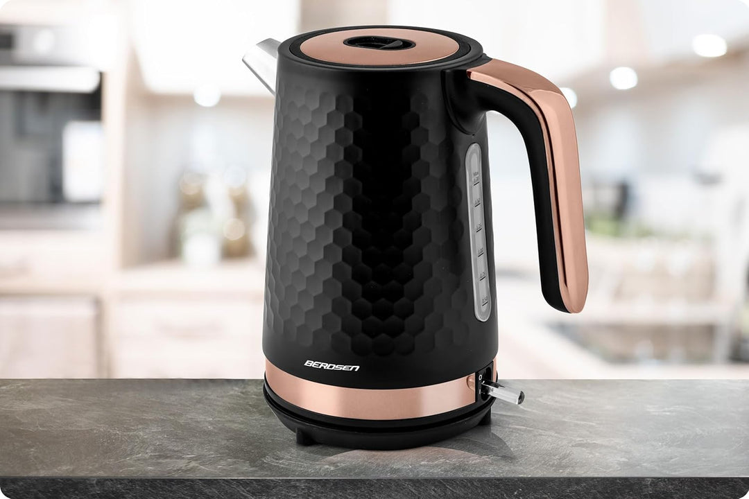 Berdsen Wasserkocher Mit Kalkfilter 1,7 L Fassungsvermögen 2200 Watt Pirouettenbasis Wasser Kocher L