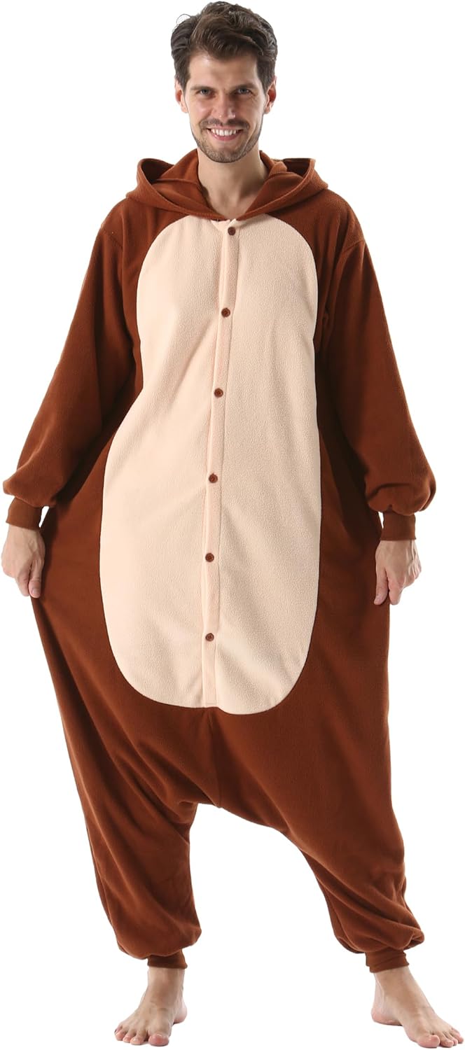 SimZoo Unisex Pyjamas Onesies Tiere Kostüm Cosplay Erwachsene Karneval Nachtwäsche Halloween Schlafa