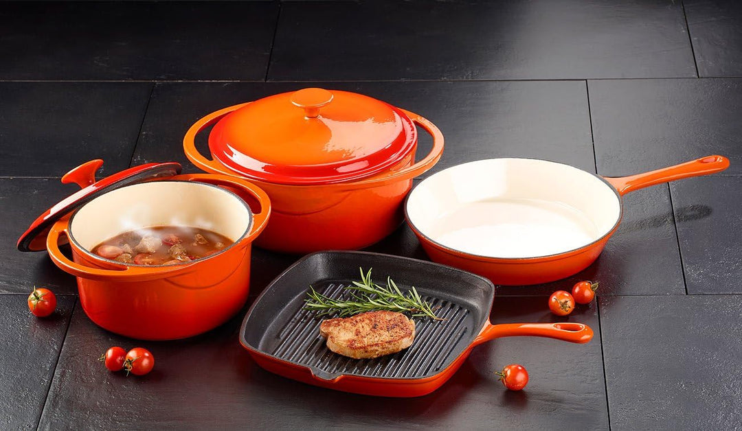 Tornwald-Schmiede Gusseisentopfset: Topf- und Pfannen-Set aus Gusseisen, 4-teilig (Töpfe und Pfannen