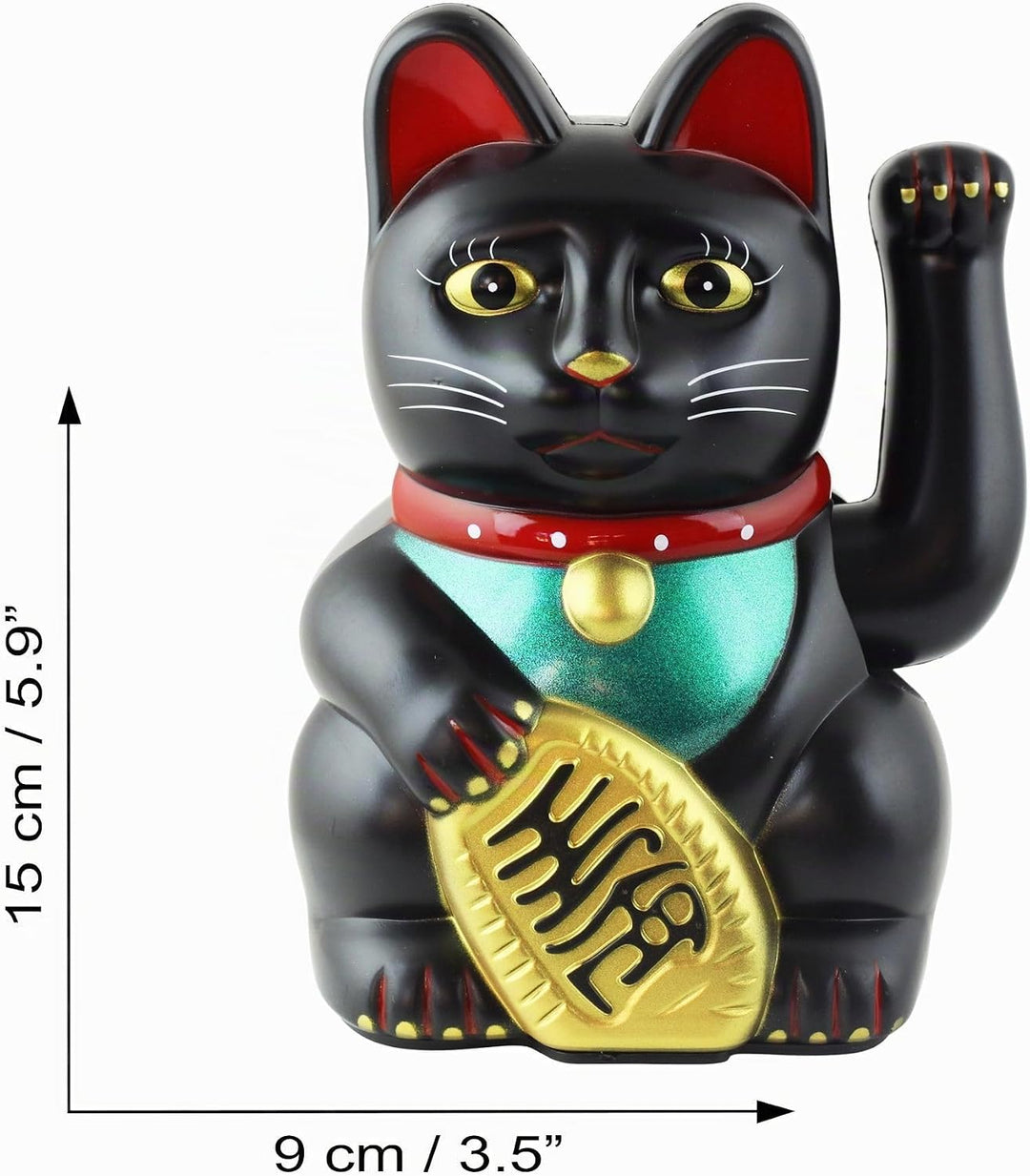 Freak Scene Glückskatze - Maneki-Neko - Winkekatze - 15 cm - schwarz Schwarz 15 cm, Schwarz 15 cm