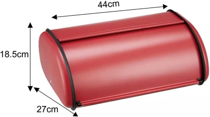 Brotkasten aus Stahl (Rot, Grösse 44cm x27cm x18,5cm) Rot Grösse 44cm x27cm x18,5cm, Rot Grösse 44cm
