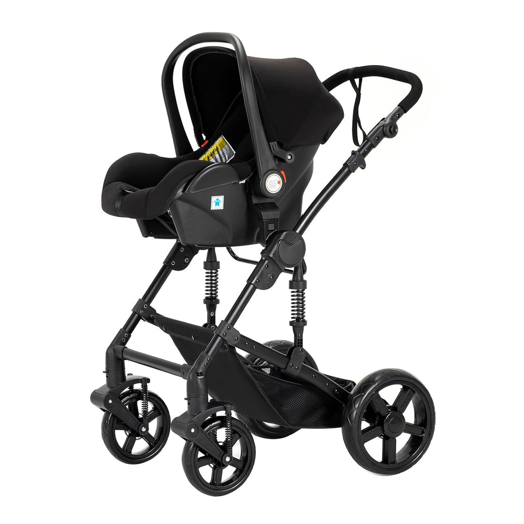 Nine point nine Kinderwagen 3 in 1, Kinderwagen Set mit Umkehrbarem Doppelschiebemodus, Kombikinderw
