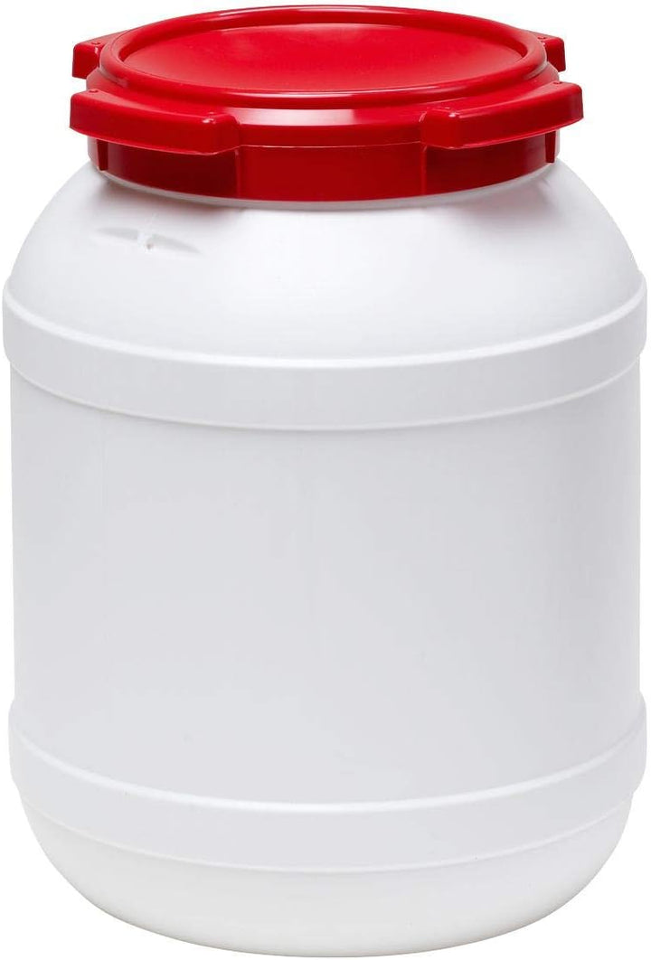 Curtec HDPE Weithalsfass, stapelbar, wasserdicht, temperaturformbeständig bis 80°C, mit rotem Schrau