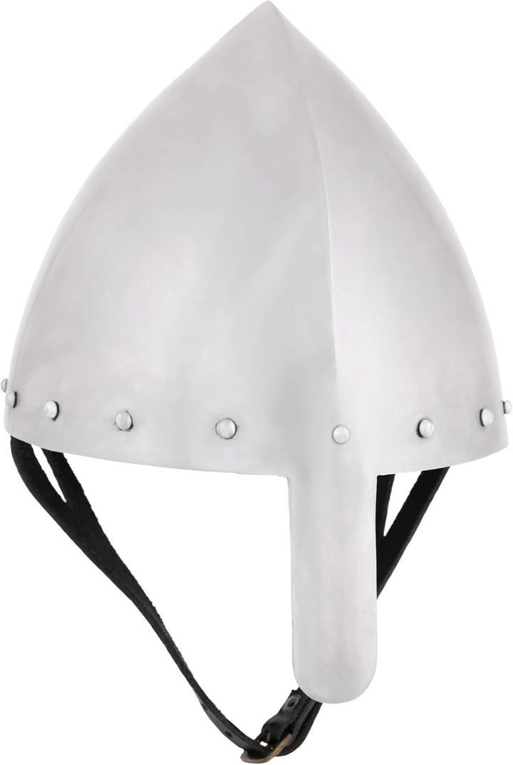 Ulfberth Konischer Nasalhelm | Tschechicher Olmütz Helm | Normannen Helm aus 2 mm Stahl mit verstärk