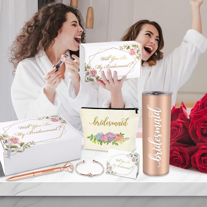 4MELLY Geschenke für Brautjungfernantrag, Will You Be My Bridesmaid, Geschenkbox, Verlobung, Hochzei