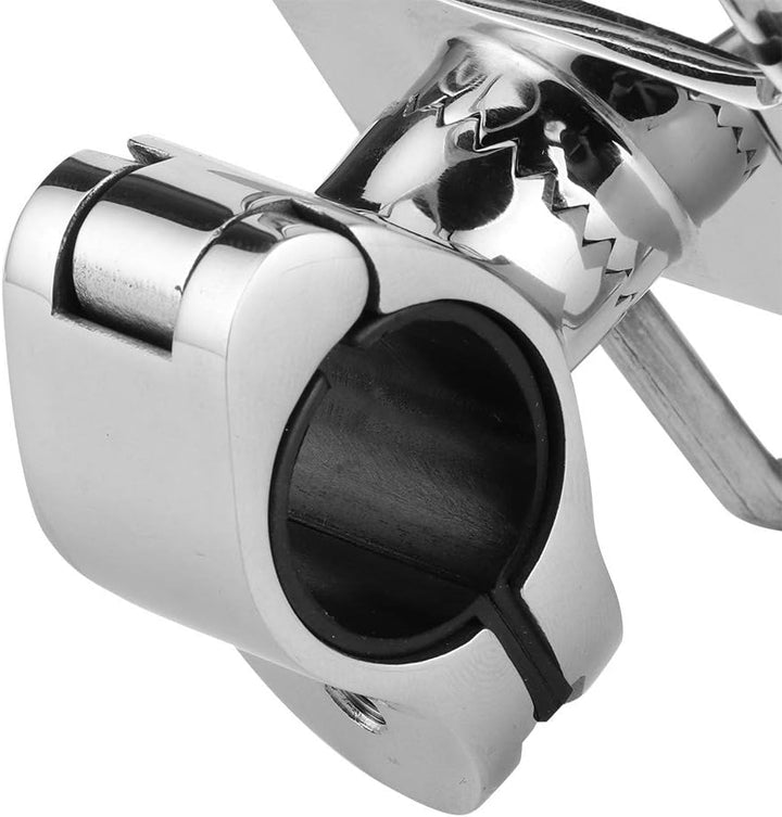 Qiilu Angelrutenhalter, Angelrutenhalter Edelstahl-Schienenhalterung Stangenhalterung Stützklemme Bo