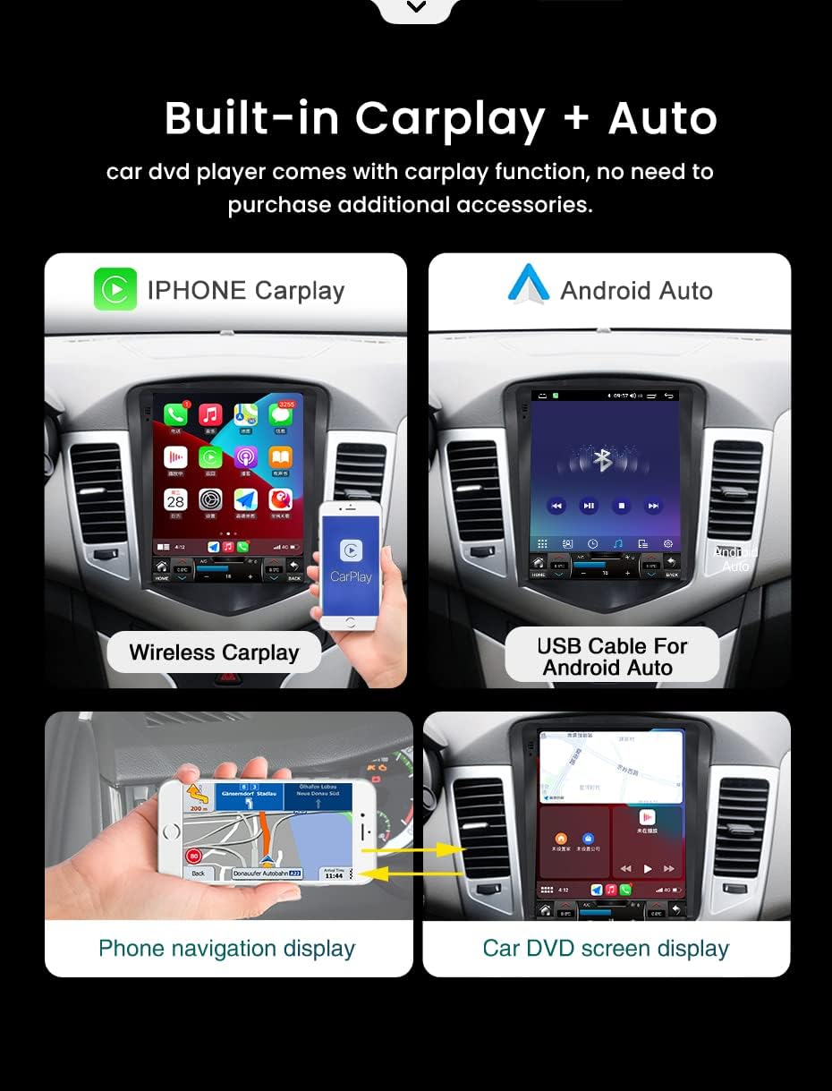 JOYX Android 12 IPS Autoradio Passt für Chevrolet Cruze (2006-2015) - Wireless Carplay Android Auto