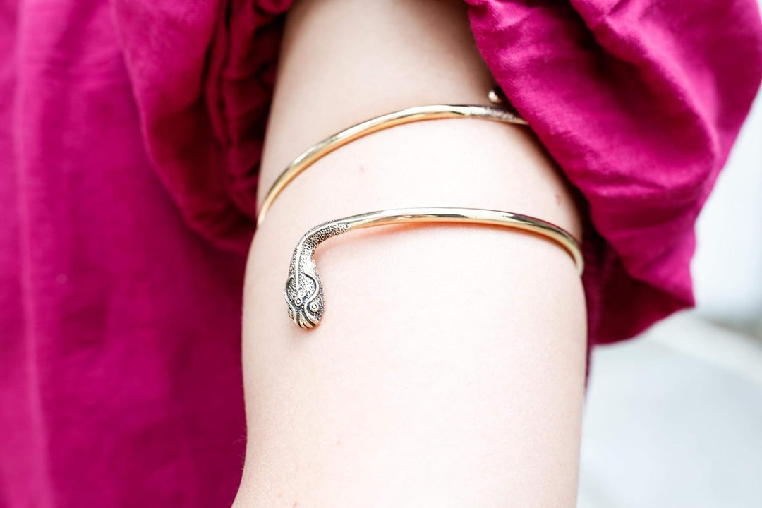 Windalf Bohemian Frauen Oberarmreif Medusa Ø 9.3 cm Damen Schlange-Schmuck Gipsy-Armschmuck Hochwert