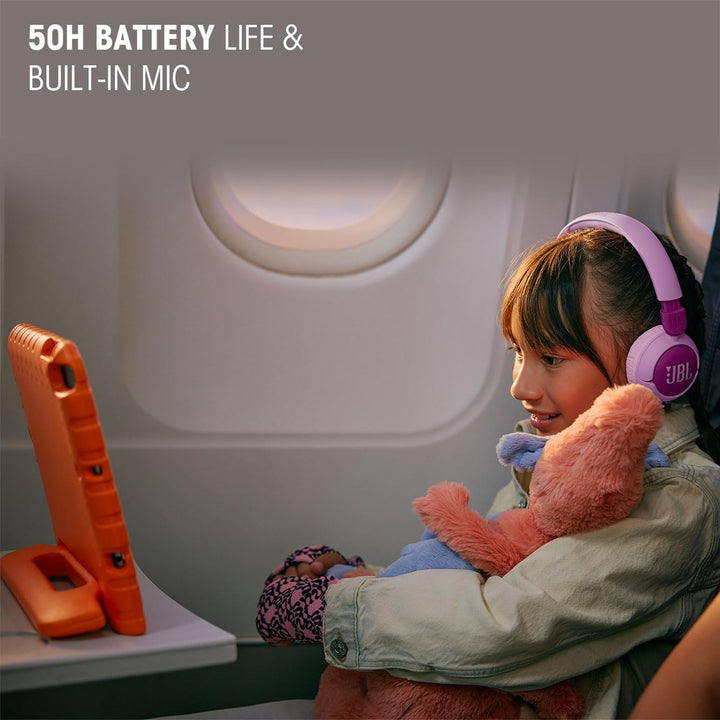JBL Junior 320 BT, Kabellose On-Ear Bluetooth-Kopfhörer mit eingebautem Mikrofon für Kinder, 50 h Wi