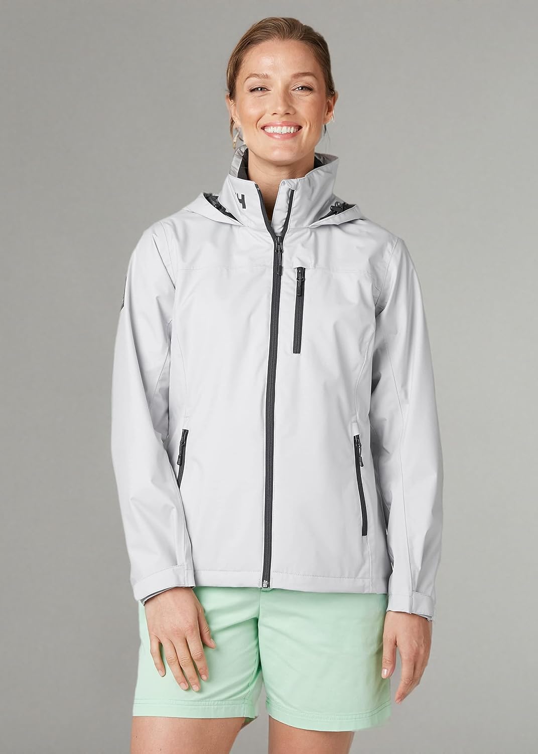 Helly Hansen Damen Crew Hooded Jacke XL Grauer Nebel, XL Grauer Nebel