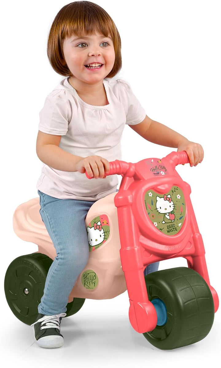 Feber - Hello Kitty Motofeber, Rutscher in Form eines Motorrads mit lustigen Hello Kitty-Aufklebern,