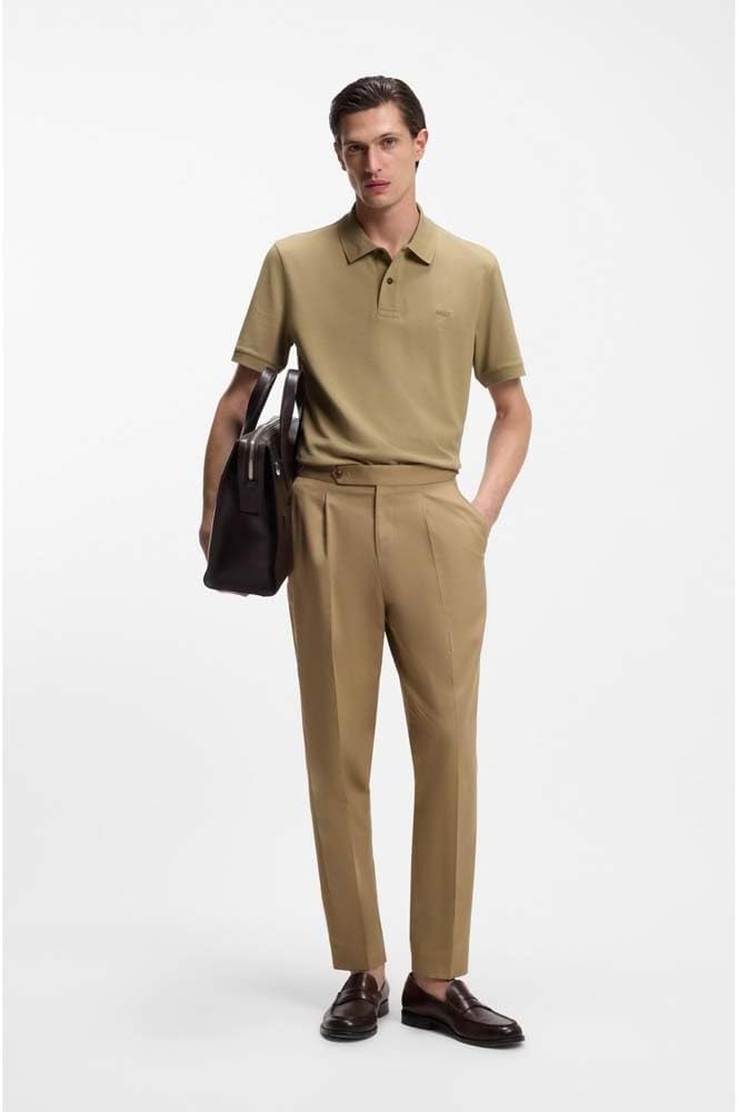 HUGO Herren Dereso222 Slim-Fit Poloshirt aus Baumwoll-Piqué mit Logo-Label S Medium Beige 269, S Med