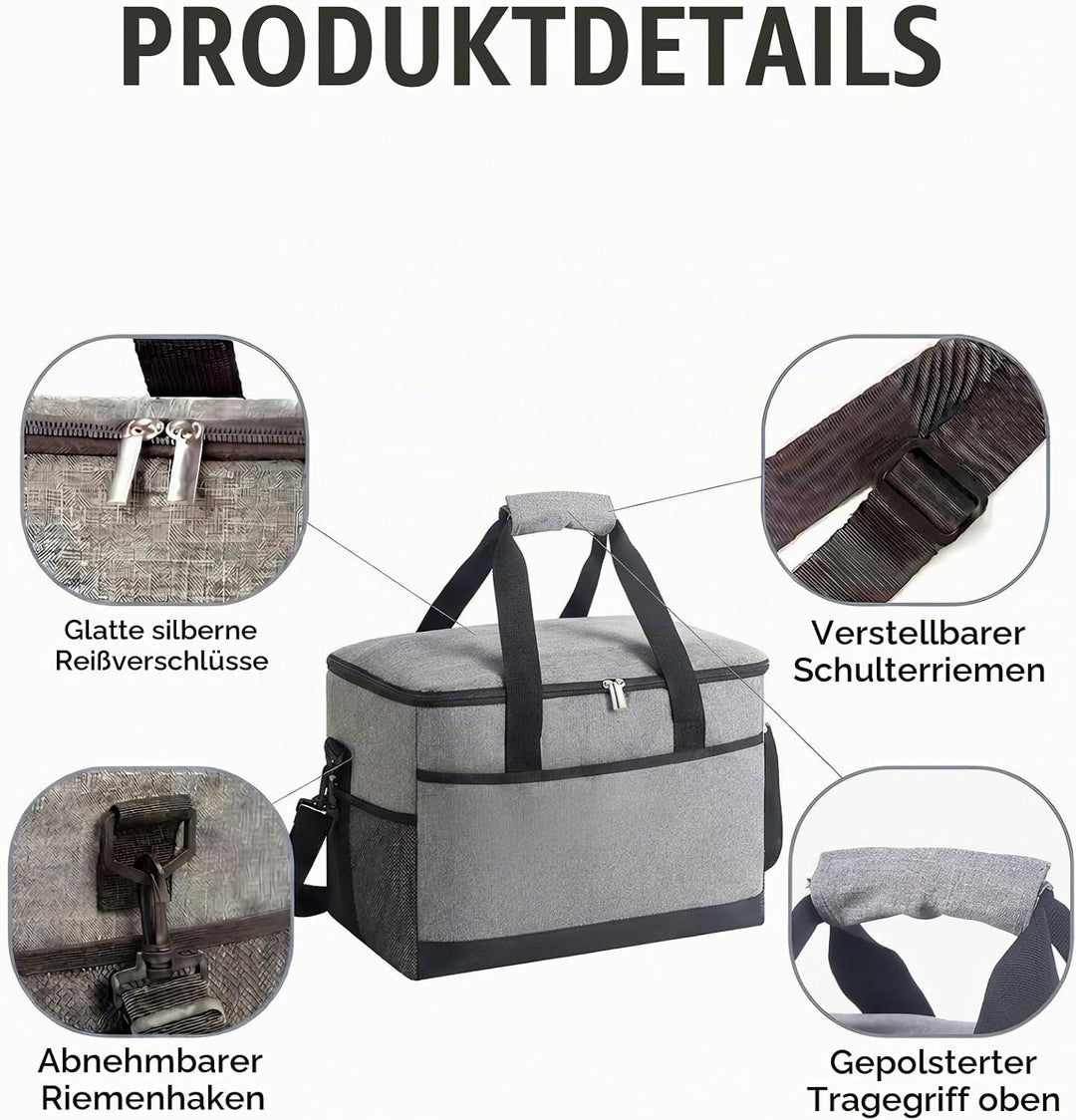 CNMTCCO Kühltasche Gross 35L Faltbare Isolierte Thermotasche, Wasserdicht &amp; Auslaufsicher, Tragbare