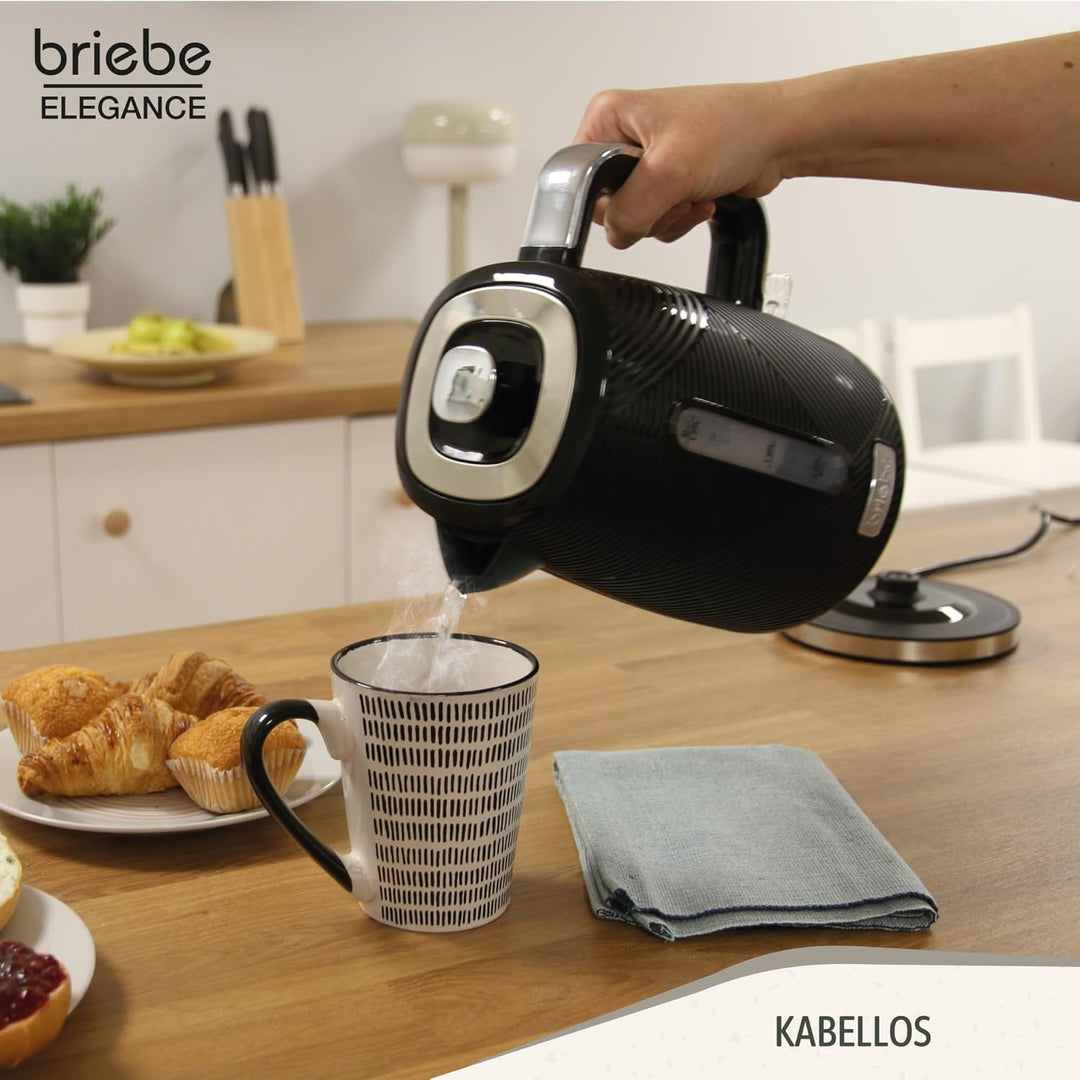 briebe Elegance Wasserkocher 1,7L Elektrischer Teekocher 2200W Schnell Aufheizender, BPA-frei, 360°
