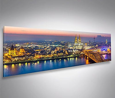 islandburner Bild Bilder auf Leinwand Cologne Köln Panorama XXL Poster Leinwandbild Wandbild Dekoart