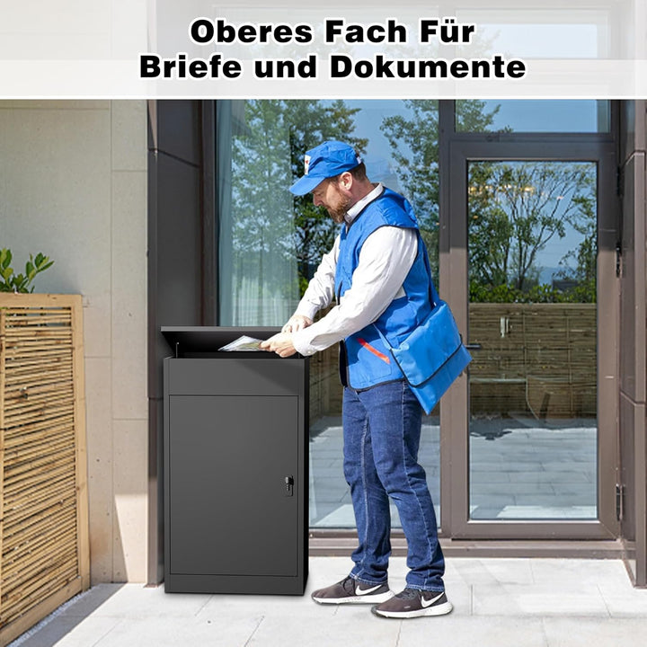 Paketbox Briefkasten mit Paketfach Paketbox Draussen Gross XXL Diebstahlgeschützter Paketbriefkasten