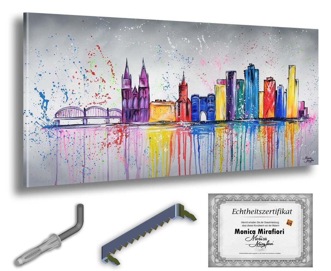 Monica Mirafiori I 100% HANDGEMALT I Gemälde Köln I 100x50cm | Gemälde Handgemalt | Acrylgemälde | S