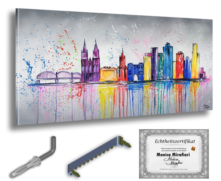 Monica Mirafiori I 100% HANDGEMALT I Gemälde Köln I 100x50cm | Gemälde Handgemalt | Acrylgemälde | S