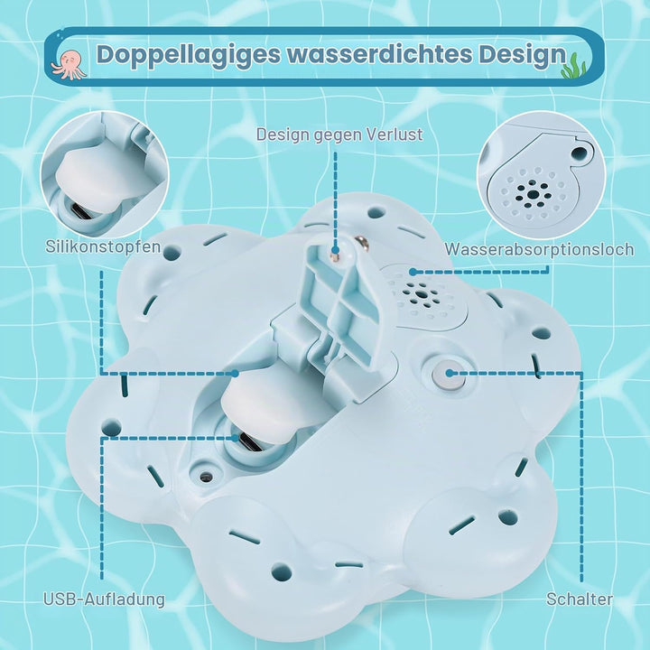 Gigilli Octopus Bath Badewannenspielzeug Baby Badespielzeug,Wiederaufladbares Oktopus Badewanne Spie
